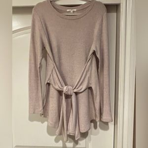 Anthropologie cozy pull over tie front tunic